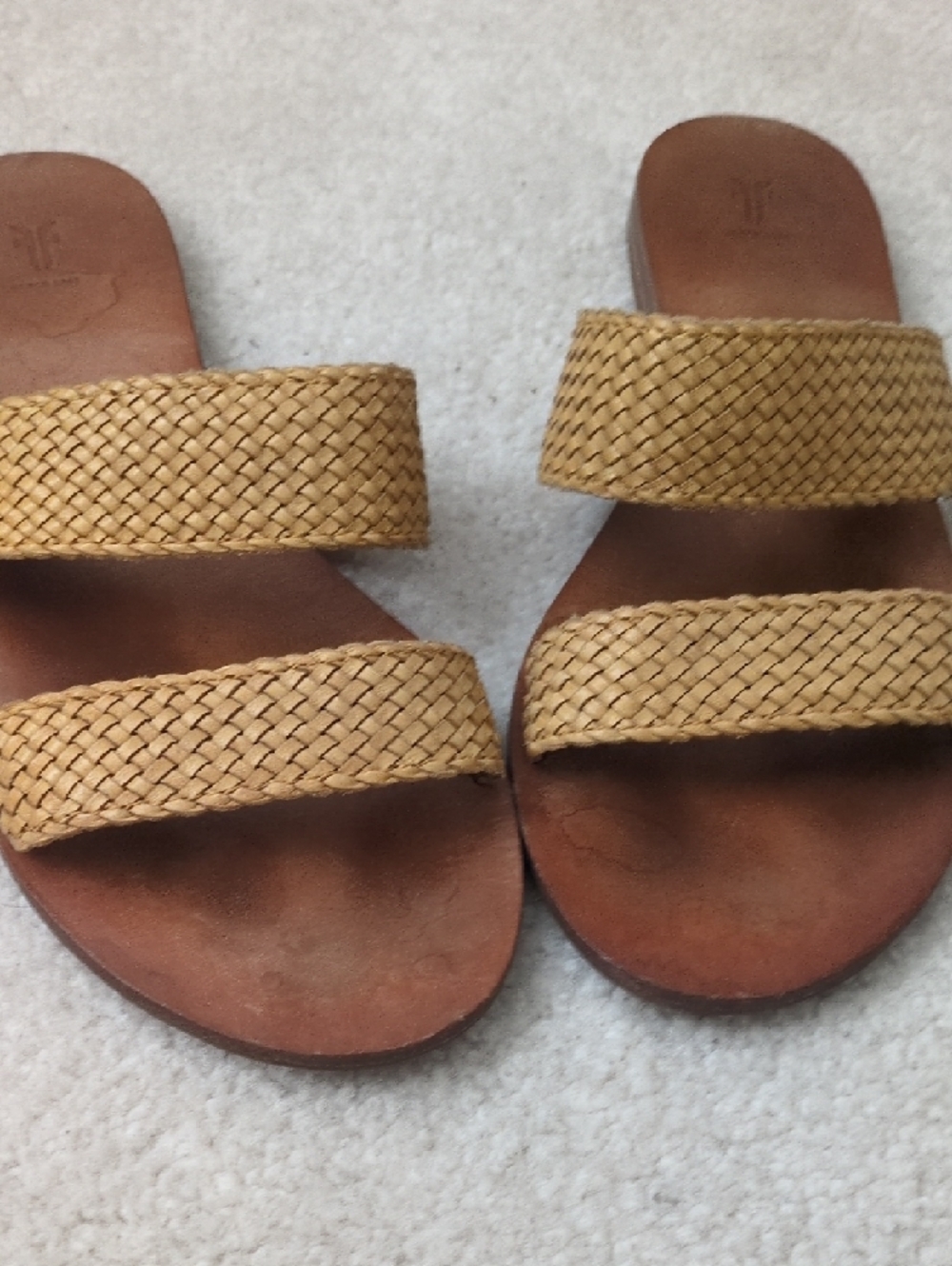 Frye Woven Double-Strap Slide Sandals